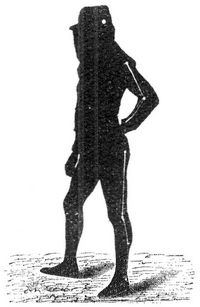 Fig. 3. Verfuchsperson mit markierten Armen und Beinen.