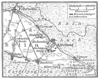 Kärtchen zur Schlacht bei Fehrbellin (28. Juni 1675).