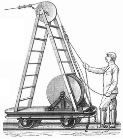 Fig. 2. Gerüstwagen zur Gleisverlegung.
