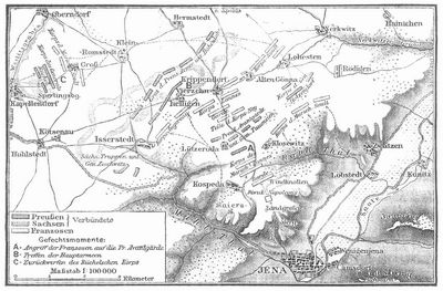 Karte zur Schlacht bei Jena (14 Oktober 1806).