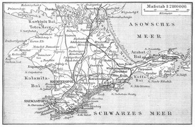 Karte der Halbinsel Krim.
