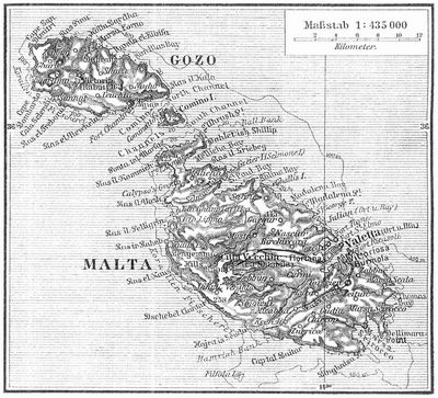 Karte der Insel Malta.