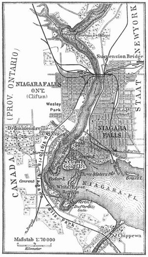 Lageplan der Niagarafälle.