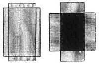 Fig. 1 u. 2. Turmalinplatten mit parallelen und rechtwinklig zueinander stehenden Kristallachsen.