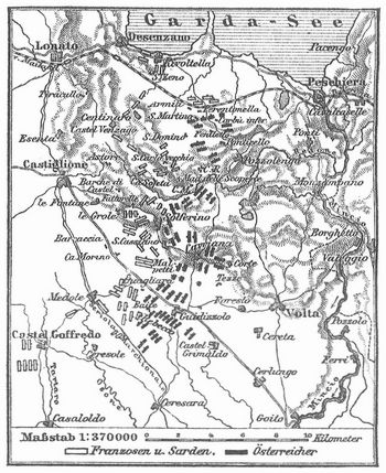 Kärtchen zur Schlacht bei Solferino (24. Juni 1859).