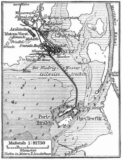 Lageplan von Suez.