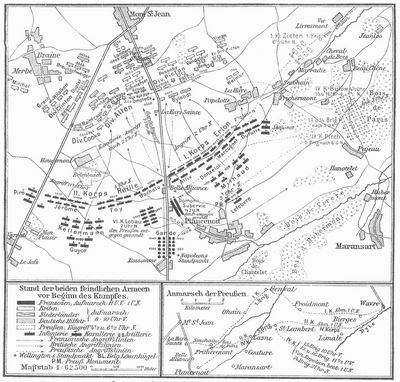 Karte zur Schlacht bei Waterloo (18. Juni 1815).