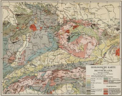 Geologische Karte von Deutschland.