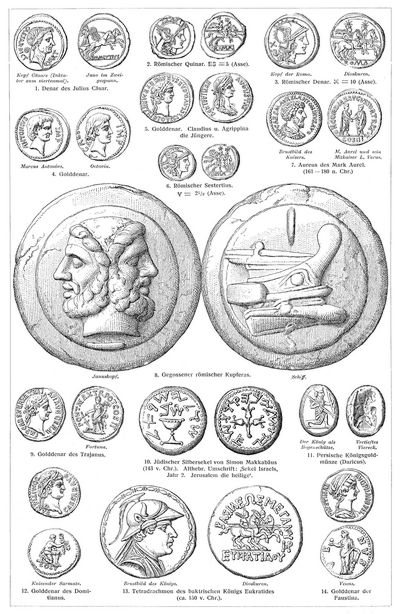Münzen II. Römische, jüdische, persische und baktrische Münzen.