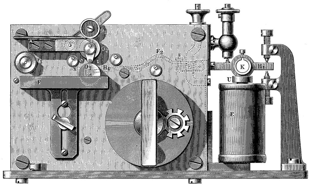 1. Normalfarbschreiber für Morsebetrieb.