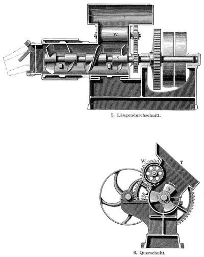 5 und 6. Torfmaschine für Dampfbetrieb von Schlickeysen.
