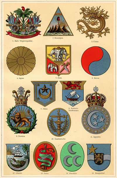Wappen IV. Amerikanische, asiatische und afrikanische Staaten.